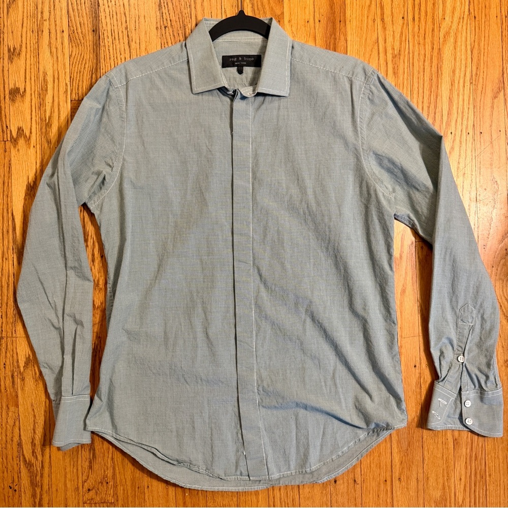 rag & bone Classic Green Dress Shirt